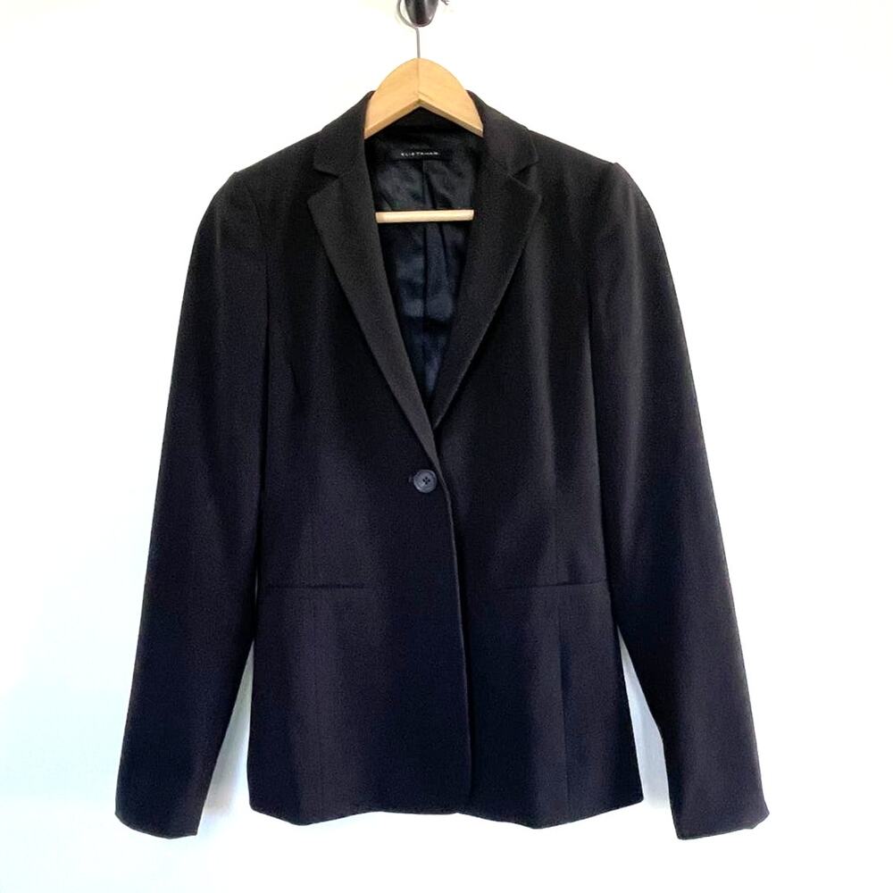 ELIE TAHARI dark chocolate brown single button modern blazer jacket